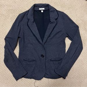 Caslon Black/Gray Striped Knit Destructed Blazer